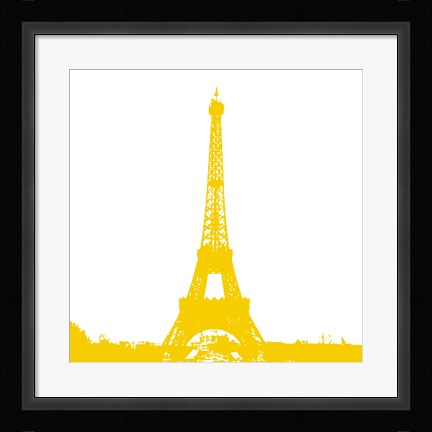 Framed Yellow Eiffel Tower Print