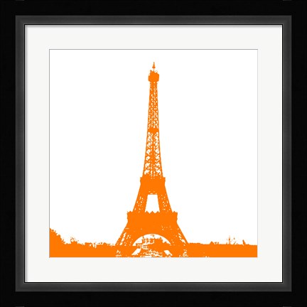 Framed Orange Eiffel Tower Print