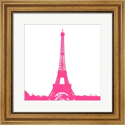 Framed Pink Eiffel Tower Print