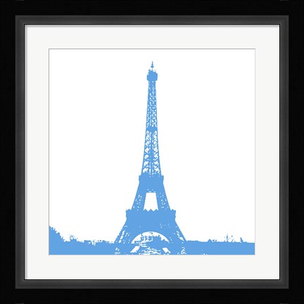 Framed Blue Eiffel Tower Print