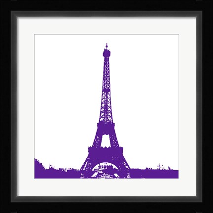 Framed Purple Eiffel Tower Print
