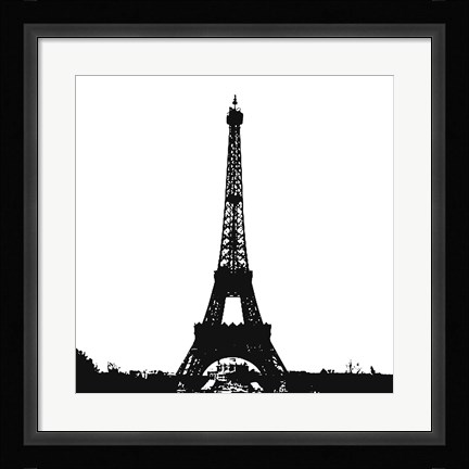 Framed Black Eiffel Tower Print