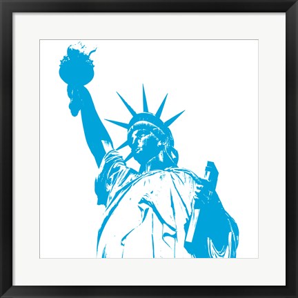 Framed Liberty in Blue Print