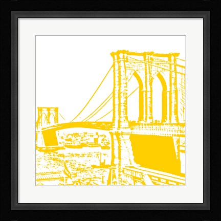 Framed Yellow Brooklyn Bridge Print