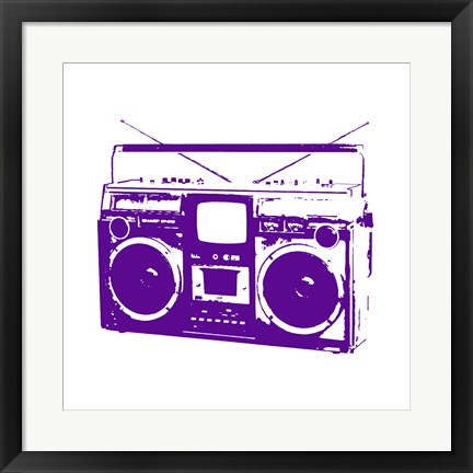 Framed Purple Boom Box Print