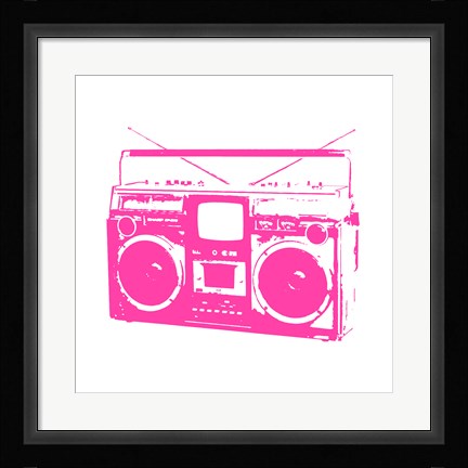 Framed Pink Boom Box Print