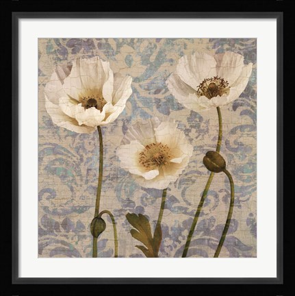 Framed Damask Blooms V Print