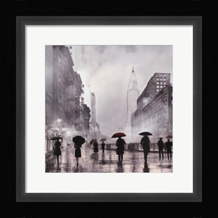 Framed New York Red Umbrella Print