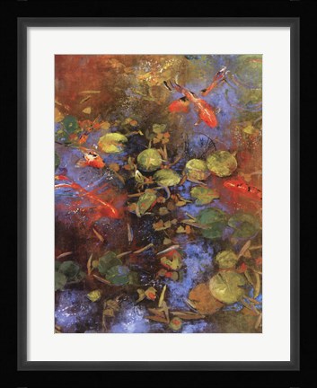 Framed Beni Ori Koi Print