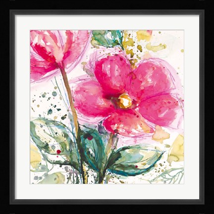 Framed Pink Flower I Print