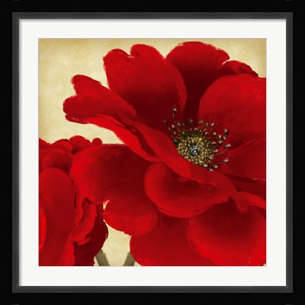Framed Red Peony I Print