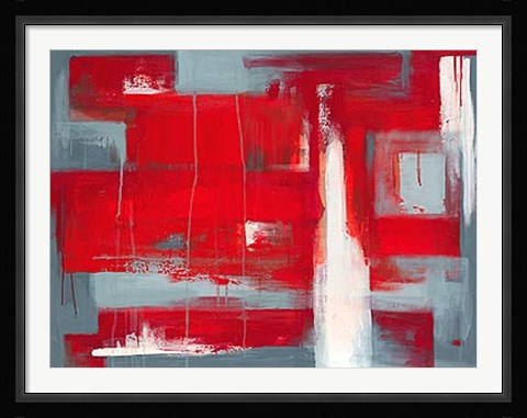 Framed Red Abstract Print