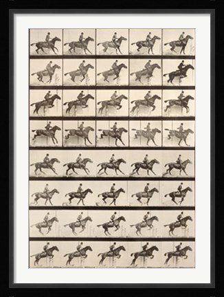 Framed Jumping a Hurdle Print