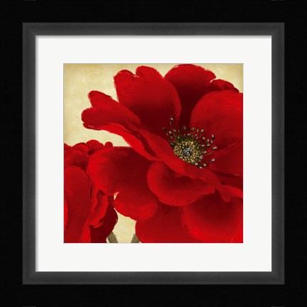 Framed Red Peony I Print