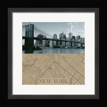 Framed NYC Map I Print
