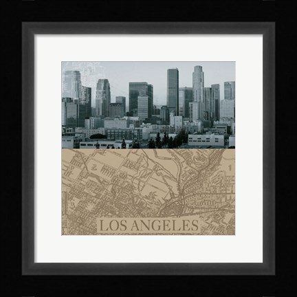 Framed LA Map I Print