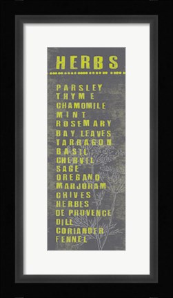 Framed Herbs Print