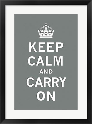 Framed Keep Calm And Carry On VIII Print