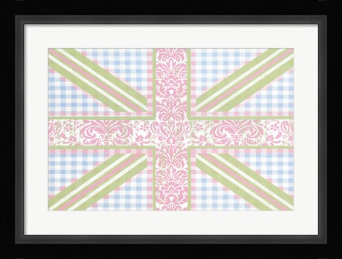 Framed Union Jack, Blue, Green and Pink Print