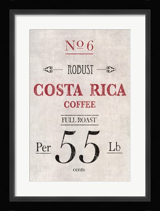 Framed Costa Rican Coffee Print