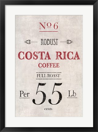 Framed Costa Rican Coffee Print