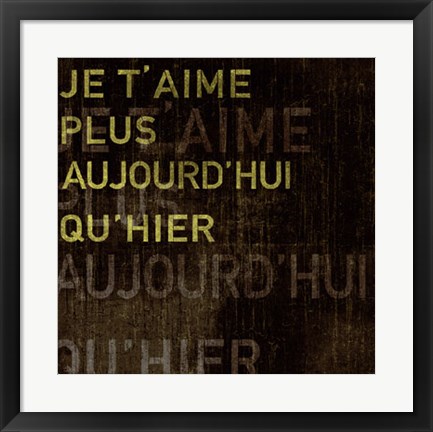 Framed I Love You More Today Than Yesterday Print