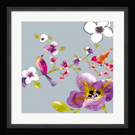 Framed Blossom Birds II Print