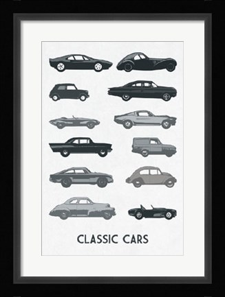 Framed Classic Cars Print