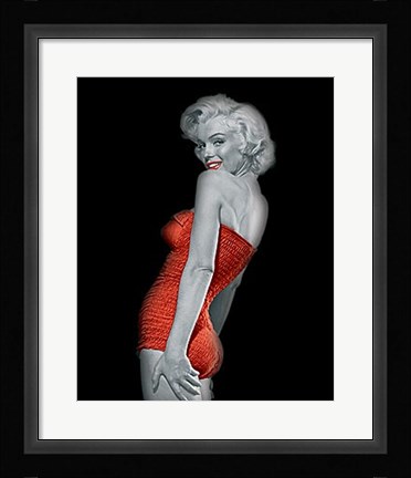 Framed Lady In Red I Print