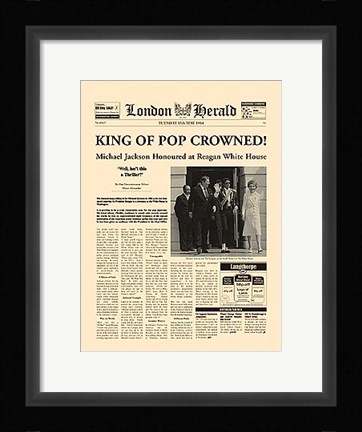 Framed King Of Pop Crowned Print