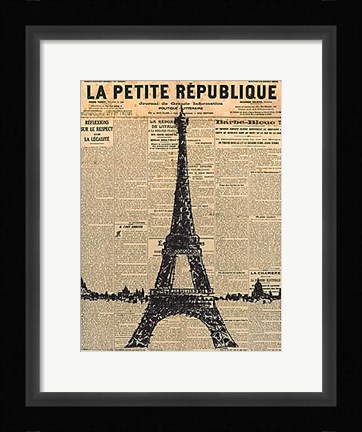 Framed Paris Journal I Print