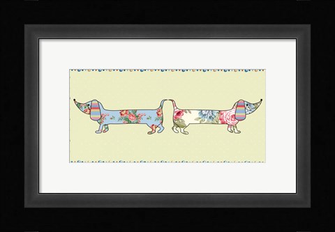 Framed Ditsy Dogs I Print