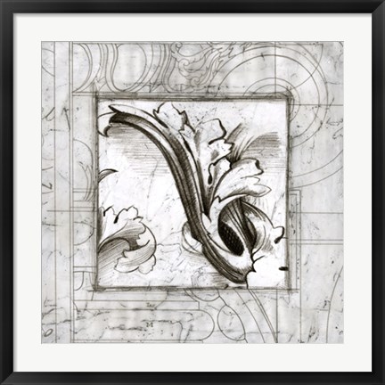 Framed Acanthus Detail II Print