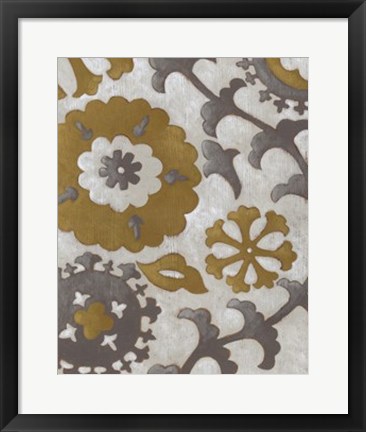 Framed Ochre Suzani I Print