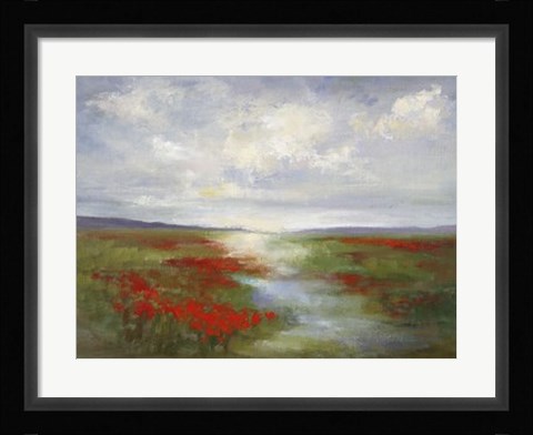 Framed Red Poppy Field Print