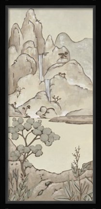 Framed Non-Embellished Chinoiserie Landscape II Print