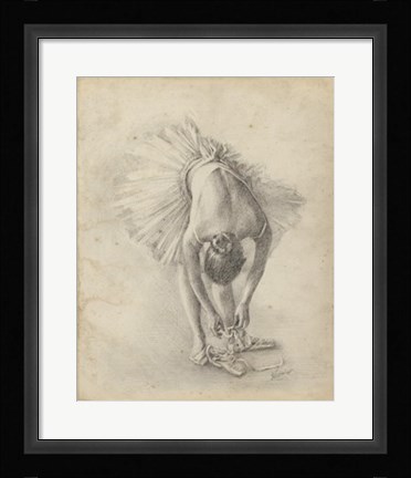 Framed Antique Ballerina Study I Print