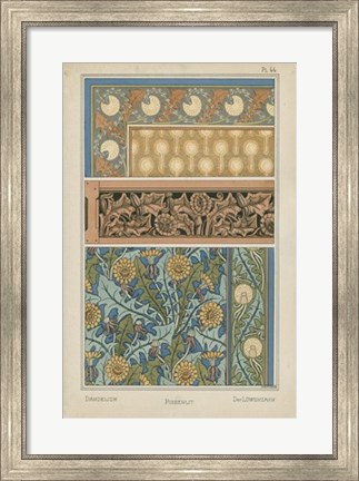 Framed Nouveau Floral Design II Print