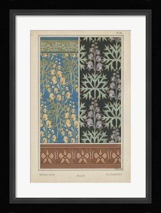Framed Nouveau Floral Design III Print