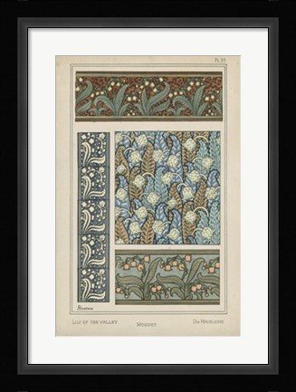 Framed Nouveau Floral Design IV Print