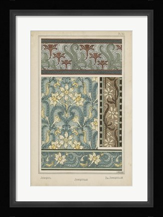Framed Nouveau Floral Design VI Print