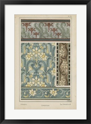 Framed Nouveau Floral Design VI Print