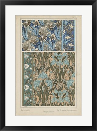Framed Nouveau Floral Design VII Print