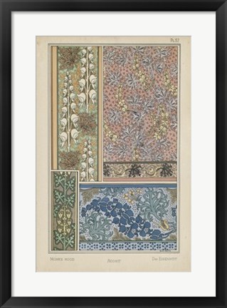 Framed Nouveau Floral Design VIII Print