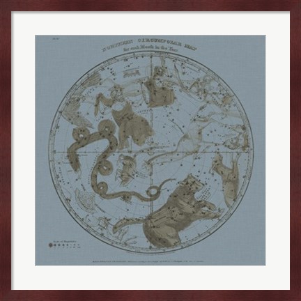 Framed Northern Circumpolar Map Print