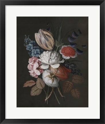Framed Dramatic Bouquet I Print