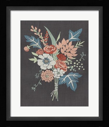 Framed Coral Bouquet I Print