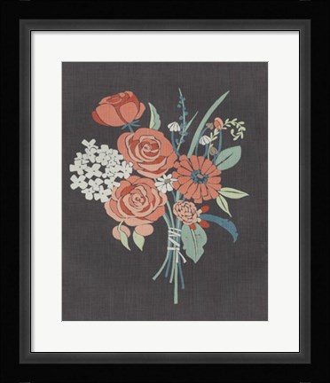 Framed Coral Bouquet II Print