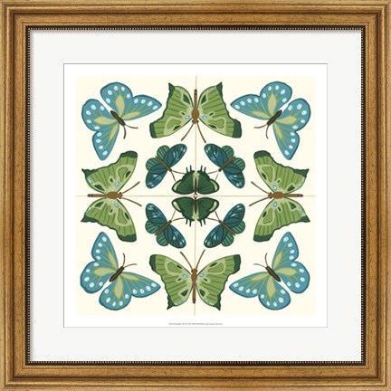 Framed Butterfly Tile I Print