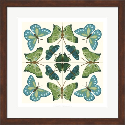 Framed Butterfly Tile I Print